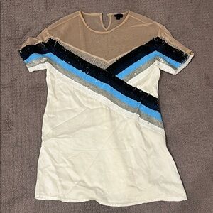 NBD white and Blue Sequin mini dress